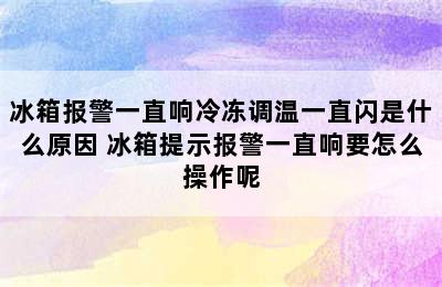 冰箱报警一直响冷冻调温一直闪是什么原因 冰箱提示报警一直响要怎么操作呢